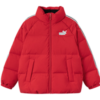 彪马官方正品 新款儿童冬休闲羽绒服外套宽松潮流时尚防泼水 橙红60501 1