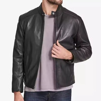 今日必买：MARC NEW YORK 男士真皮机车夹克 二色可选（梅西独家款）