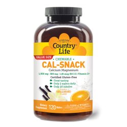 Country Life 钙镁矿物补充剂 心血管健康 120片咀嚼片 香橙味 纯素 1件装 适合成人