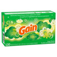 Gain 衣物柔顺烘干纸 经典香型 抗静电去褶皱 持久留香 120片装