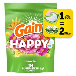 Gain 洗衣凝珠和洗衣片 机洗 快乐 植物基 18片