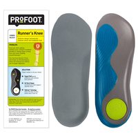 PROFOOT 男士运动鞋垫 8-13码 矫形足弓支撑 膝盖疼痛缓解 减震凝胶鞋垫 足部矫正稳定 轻量透气护膝 跑步运动专用
