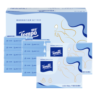得宝 Lotion Baby天使肌婴儿乳霜纸 4层80抽*12包 云柔巾 婴儿纸巾抽纸
