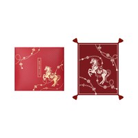 故宫博物院 千金裘马年毛毯 聚酯纤维 红色 中国风