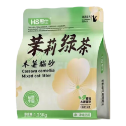 憨仕 纯木薯猫砂无尘除臭碳晶纯植物木薯矿砂防臭吸水结团不粘底 纯木薯砂2.5斤*1包