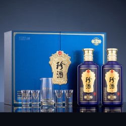 珍酒 珍八礼盒 酱香型白酒 53度 500ml*2瓶 礼盒装