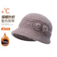 骆驼 中老年人保暖帽子帽冬季毛线帽加绒爷爷帽奶奶帽保暖针织帽