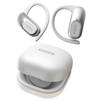 毕亚兹挂耳蓝牙耳机耳夹式头戴智能2025超长续航无线音乐开放式跑步D87白适用苹果17 轻盈挂耳-白色