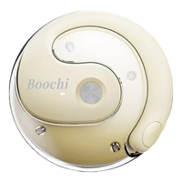 BOOCHI【2025|好评如潮】华为苹果通用无线蓝牙耳机挂耳式不入耳超长续航游戏运动耳机带降噪耳麦 米肤色【千元音效】云感降噪