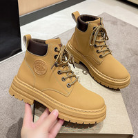 FOURDATRY 情侣款PU皮大黄靴2025新款