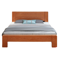 移动端、京东百亿补贴：沃尔福 床 橡胶木实木床简约单人床卧室家具北欧主卧双人床 浅咖色（单床） 1500mm*2000mm