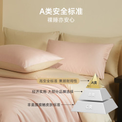 MIDO HOUSE 铭都100支四件套纯棉床上用品100%高级感被罩220x240cm蔷薇粉