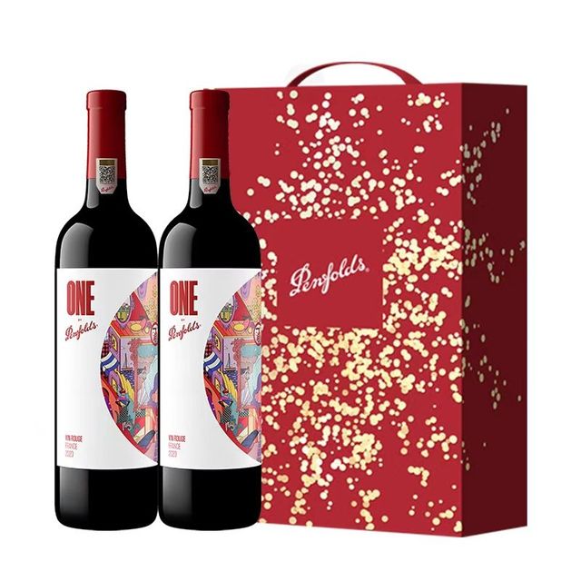 今日必买、年货大集：奔富 一号 干红葡萄酒 750ml*2瓶 烟花礼盒装 国行正品 法国进口