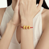 周大福十二生肖国潮小神仙本命佛菩萨足金黄金转运珠配绳男女可选 EOR1329 普贤菩萨（龙蛇）