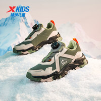 特步【山行】童鞋儿童棉鞋男童中大童拼接革面山峰造型防滑旋钮扣棉鞋 黑/香皮灰 37