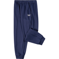 鸿星尔克（ERKE）童装裤子大童男童加厚针织长裤24秋冬运动舒适加厚卫裤暖暖裤女童 蓝黑色 130cm