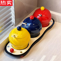 拓进 德国进口 可爱陶瓷调料罐 调味收纳盒 盐罐带勺 家用 全家福 调味罐*3 赠勺子*3