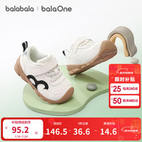 巴拉巴拉 童鞋儿童学步鞋男女童宝宝运动鞋2025新春秋鞋防滑软鞋子 白色调00311 19 (脚长11.8-12.2/内长13.2)