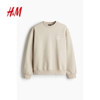 H&M 男装休闲宽松印花圆领长袖卫衣 1261664