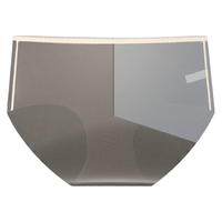 GEEZORO内裤女中腰无痕裸感透明薄纱性感无遮挡一片式夏天透气冰丝三角裤 红色 L  80-105斤