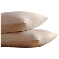 铭都家居MIDO HOUSE枕套一对装超细牛奶绒秋冬珊瑚绒法兰绒枕头套48x74cm  米色