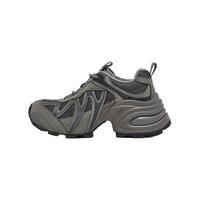 百思图2026春季老爹鞋时尚运动女休闲鞋G0720AM6 灰色绒里 37