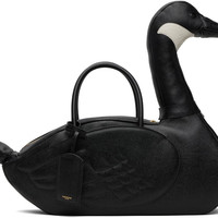 THOM BROWNE Black Pebble Grain Goose Bag