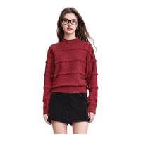 betu百图慵懒风高级感半高领毛衣女2025年冬季新年红色针织衫