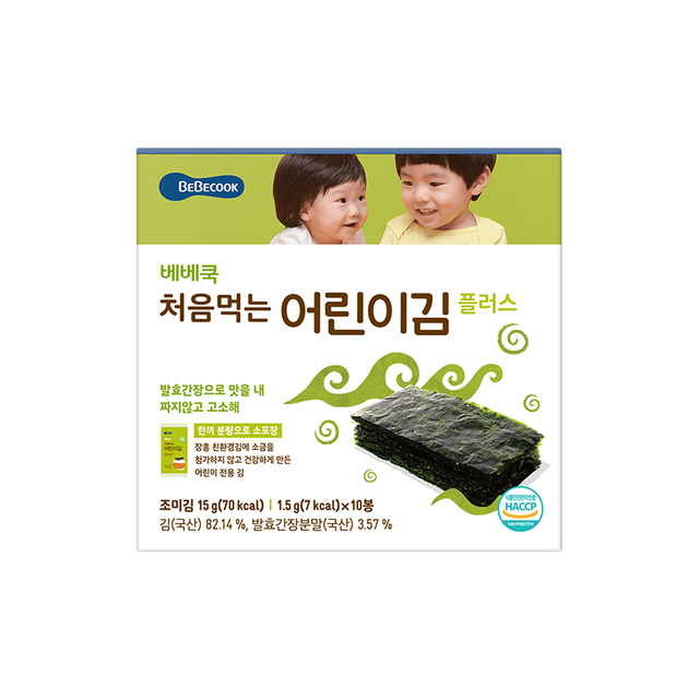 百蓓可儿 海苔片原味 儿童宝宝零食无酸紫菜片即食高钙高铁  15g