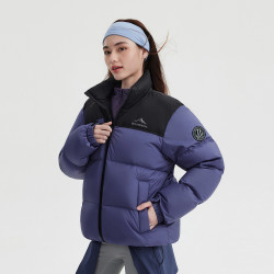 波司登 25羽绒服男女同款立领短款撞色保暖面包服