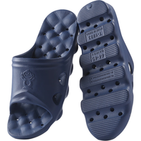 白猴BAIHOU 侧漏水防滑按摩拱形镂空欧美情侣洞洞凉拖鞋 T-1803 深蓝 42-43