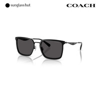 COACH 0HC7171 男款方形太阳镜 黑色镜框/灰色镜片