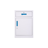 钱柜 钢制文件柜矮柜铁皮柜办公室带抽屉锁储物柜小柜子多功能柜一斗一门加板