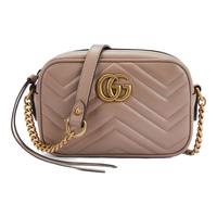 GUCCI 古驰 GG Marmont系列 女士绗缝迷你手袋 448065 DTD1T 5729 奶茶色