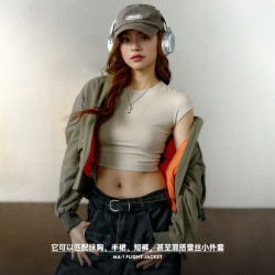 马登 女装 美式复古MA1飞行员夹克短款上衣春