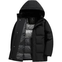 雪中飞羽绒服男中年爸爸装冬季外套2025加厚保暖拆卸帽防寒服