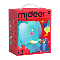 弥鹿（MiDeer）进阶拼图幼儿早教纸质大块拼图1阶-简单动物(收纳袋款)新年