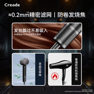 Creade科瑞德高速吹风机等离子速干护发不伤发家用电吹风筒酒店大风力新年女生礼盒K-4029 K-4029铂金灰礼盒装【赠集风嘴】