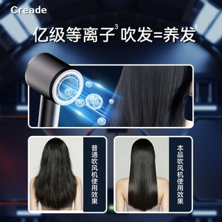 Creade科瑞德高速吹风机等离子速干护发不伤发家用电吹风筒酒店大风力新年女生礼盒K-4029 K-4029铂金灰礼盒装【赠集风嘴】