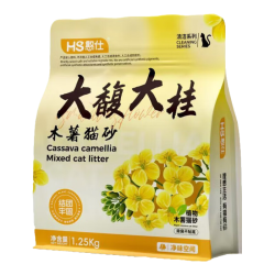 憨仕 木薯猫砂桂花除臭近无尘不粘底植物砂混合砂优质猫砂2.5斤 桂花纯木薯砂2.5斤*1