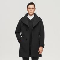 波司登 男式商务简约中长款翻领鹅绒羽绒服