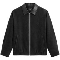 太平鸟 男装刺绣行政夹克pu皮拼接休闲外套通勤时尚茄克