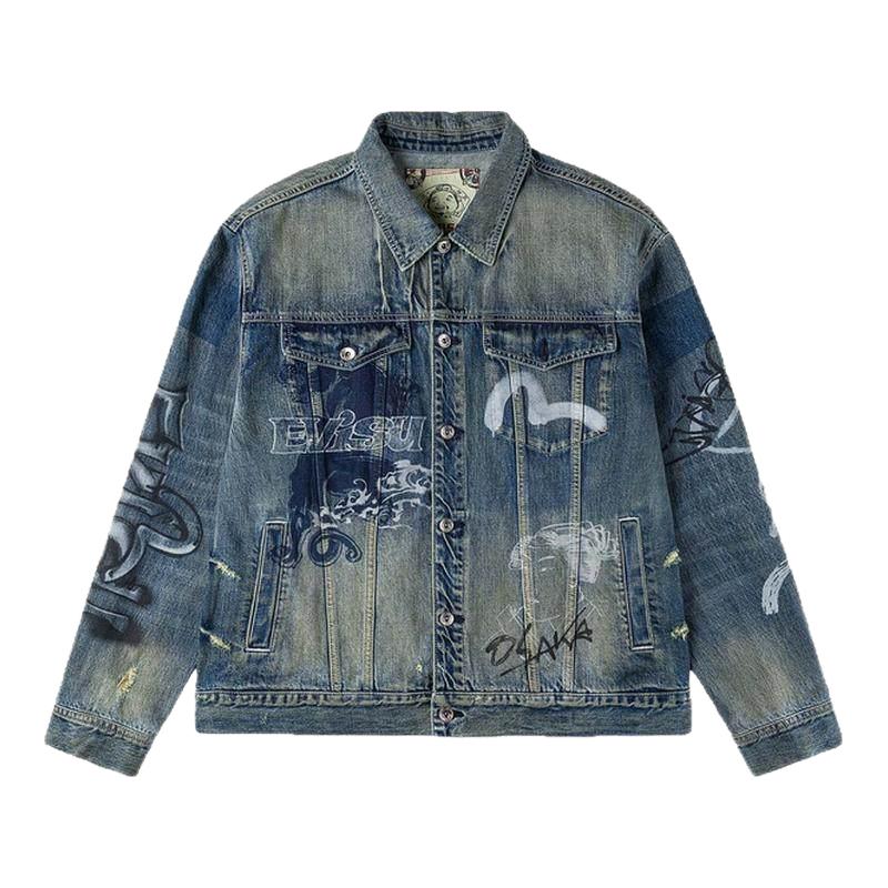 EVISU 2ESHTM6DJ1009RXDN 商标图案 男士牛仔夹克