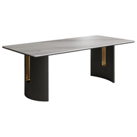  德利丰 轻奢高级感 岩板餐桌 餐桌椅 【单餐桌】1.6米岩板餐桌