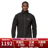 Patagonia 男士经典R1软壳保暖上衣抓绒衣夹克 TechFace 83580 BLK-黑色 XL
