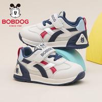 巴布豆童鞋儿童宝宝鞋2025秋季一岁男童软底幼童鞋男宝学步鞋 米/藏青蓝61069(网面) 25 适合脚长14.7CM