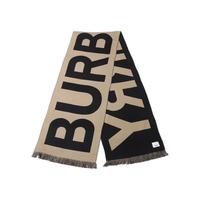 BURBERRY 100%羊毛经典logo双面色围巾7天无忧退换