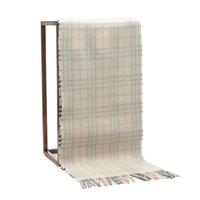 BURBERRY 山羊绒格纹素面两用流苏女士长围巾