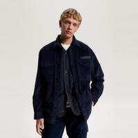 TOMMY HILFIGER 男灯芯绒休闲通勤简约贴袋宽松长袖衬衫外套