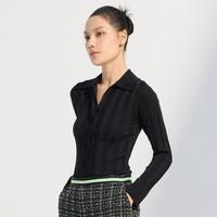 限尺码：Sandro 秋冬 女士针织衬衫 竖条纹显瘦百搭上衣